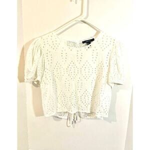 Forever21 Embroidered Eyelet Top